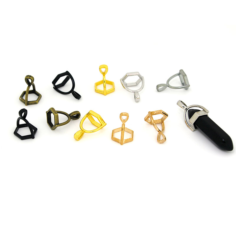 Jewelry Making Necklaces - 20Pcs Hexagonal Gemstone Cap Natural Stone