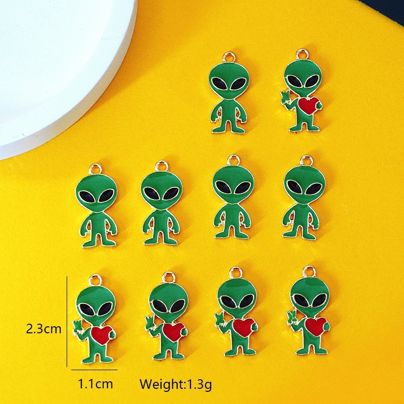 Jewelry Making Diy - 10pcs Simple Alien Alloy Drip Oil
