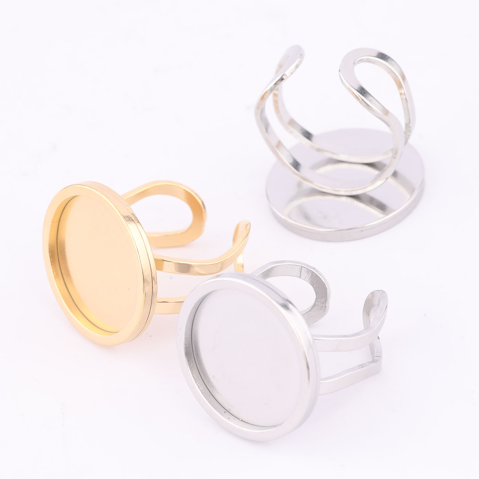 Jewelry Making Course - 5pcs 18mm Round Cabochon Ring Bezel