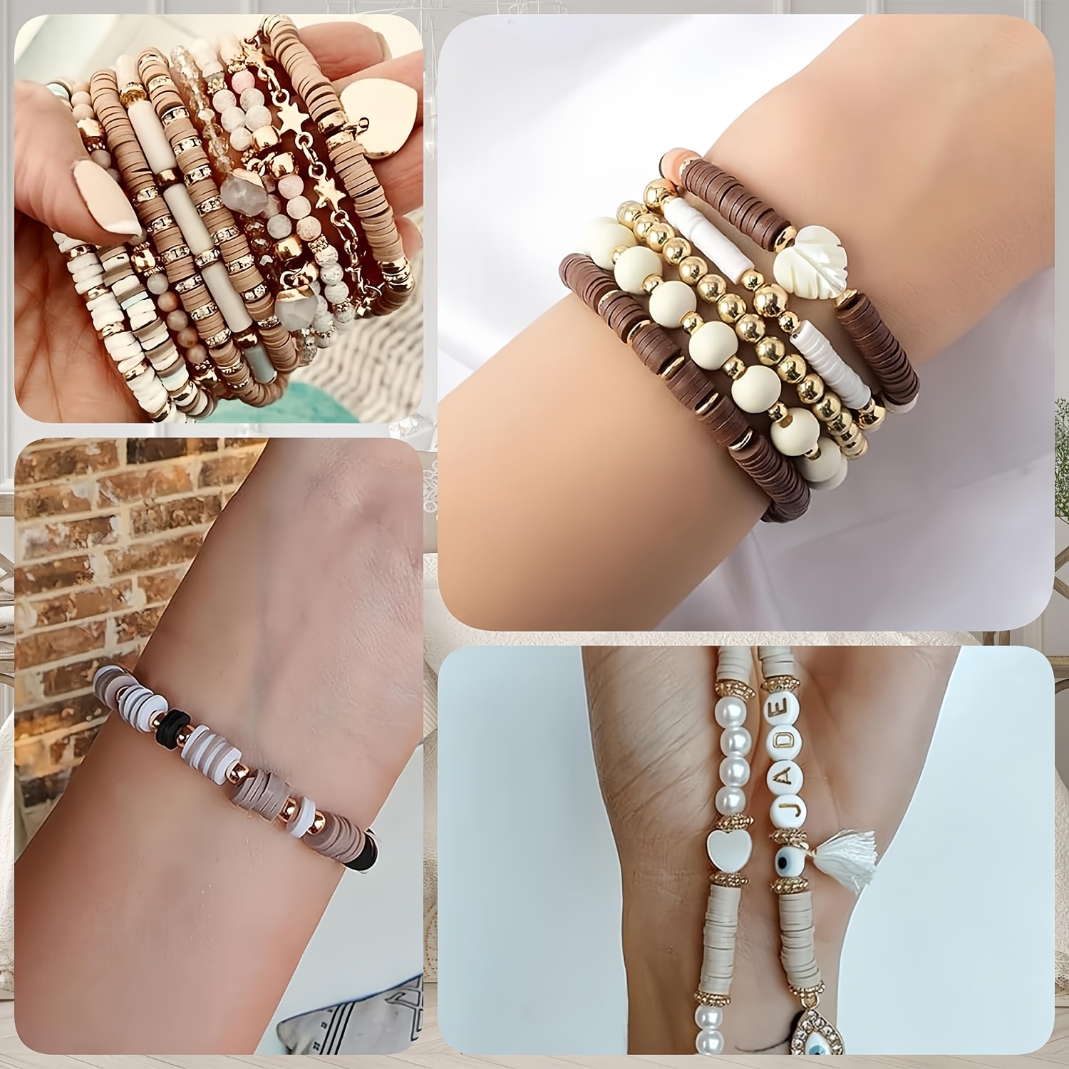 2000Pcs Pink & Brown Clay Bead - đánh giá và giá Jewelry Making Course