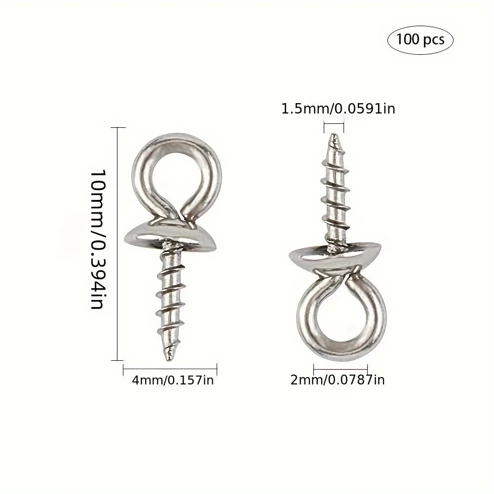 100pcs 10x4mm Stainless Steel  - đánh giá và giá Jewelry Making Eye Pins